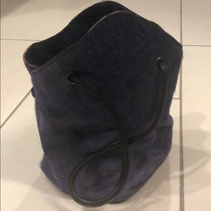 Purple fur Stefanel purse